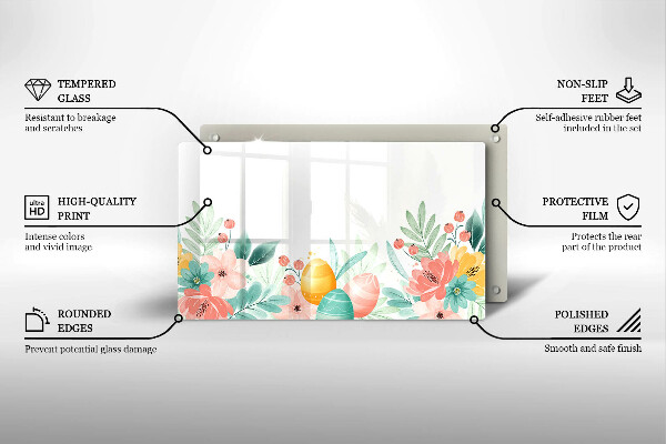 Üveg vágódeszka húsvéti tojás