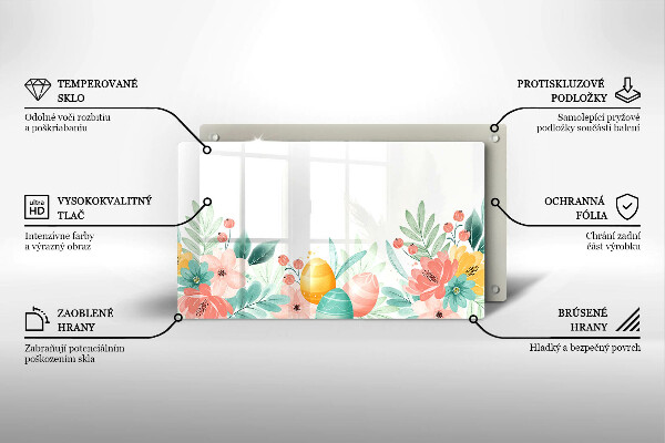 Üveg vágódeszka húsvéti tojás