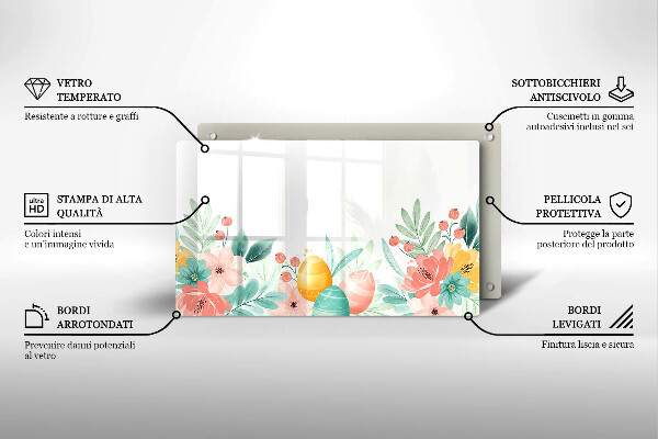 Üveg vágódeszka húsvéti tojás