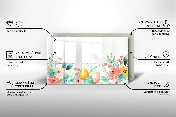 Üveg vágódeszka húsvéti tojás