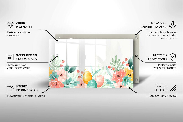 Üveg vágódeszka húsvéti tojás