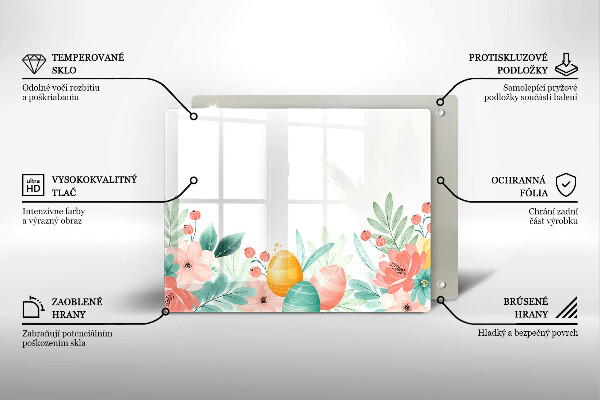 Üveg vágódeszka húsvéti tojás