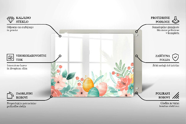 Üveg vágódeszka húsvéti tojás