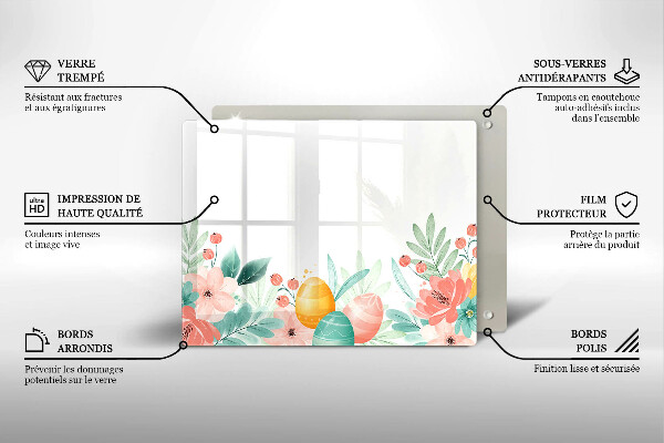 Üveg vágódeszka húsvéti tojás