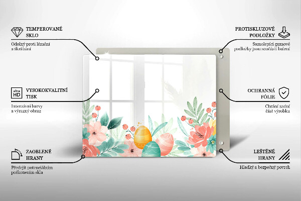 Üveg vágódeszka húsvéti tojás