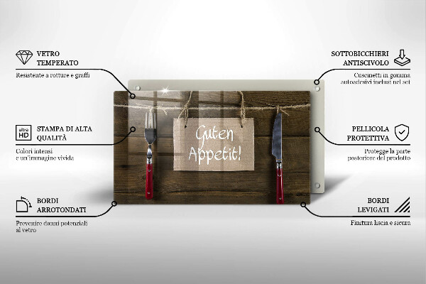 Üveg vágódeszka Guten Apetit