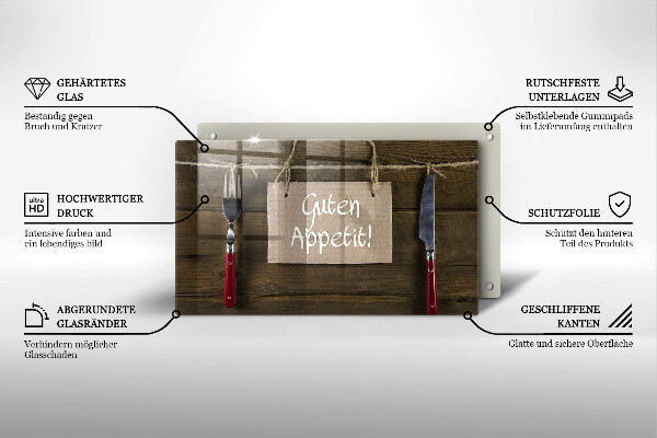 Üveg vágódeszka Guten Apetit