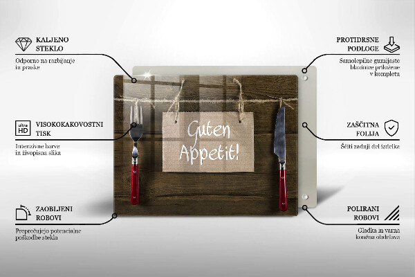 Üveg vágódeszka Guten Apetit