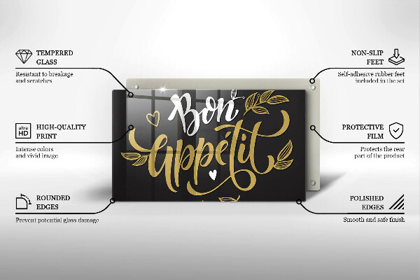 Üveg vágódeszka Bon Appetit