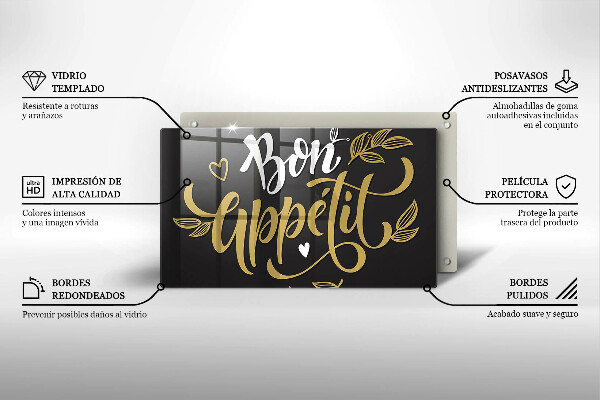 Üveg vágódeszka Bon Appetit