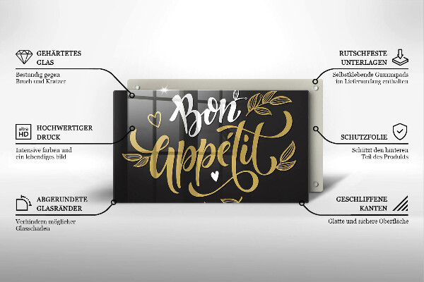 Üveg vágódeszka Bon Appetit