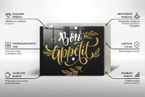 Üveg vágódeszka Bon Appetit