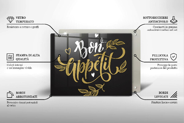 Üveg vágódeszka Bon Appetit