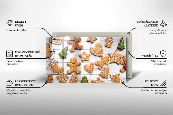 Üveg vágódeszka Karácsonyi mézeskalács