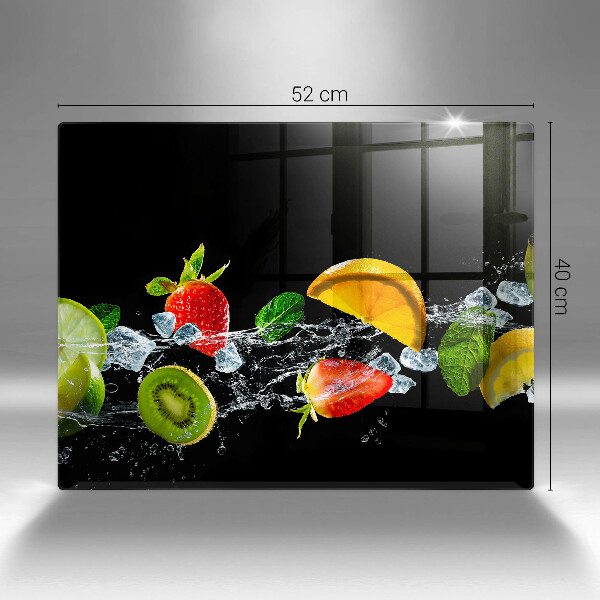 Üveg vágódeszka Gyümölcsök vízben