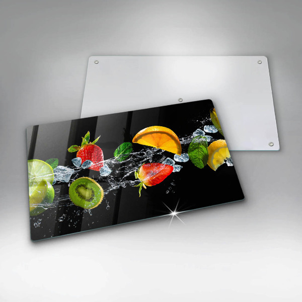 Üveg vágódeszka Gyümölcsök vízben