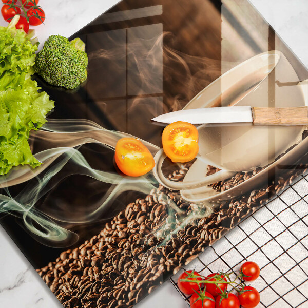 Üveg vágódeszka Csésze és kávébab