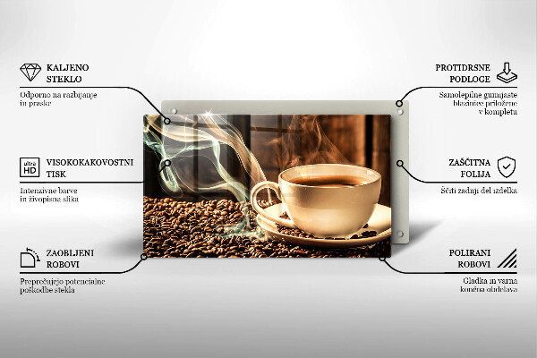 Üveg vágódeszka Csésze és kávébab