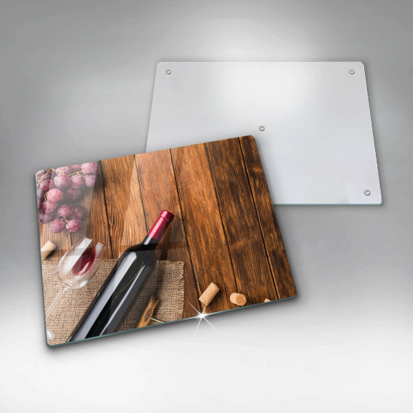 Üveg vágódeszka Egy üveg vörösbor