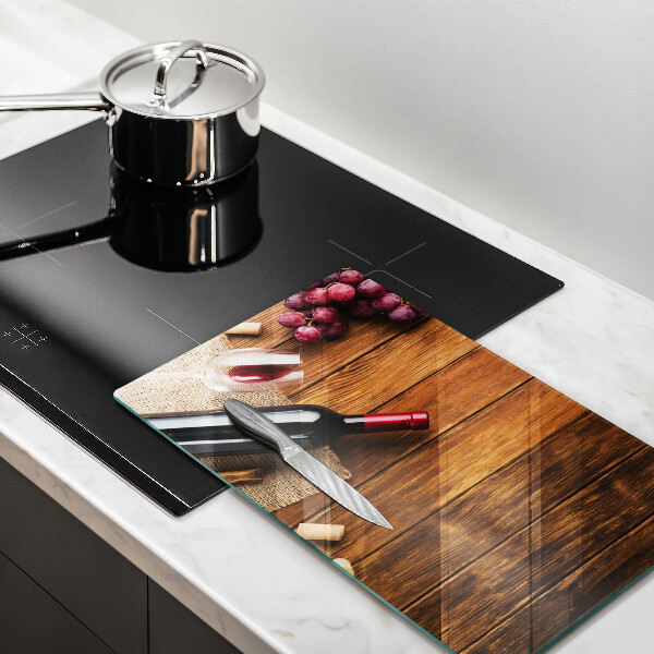 Üveg vágódeszka Egy üveg vörösbor