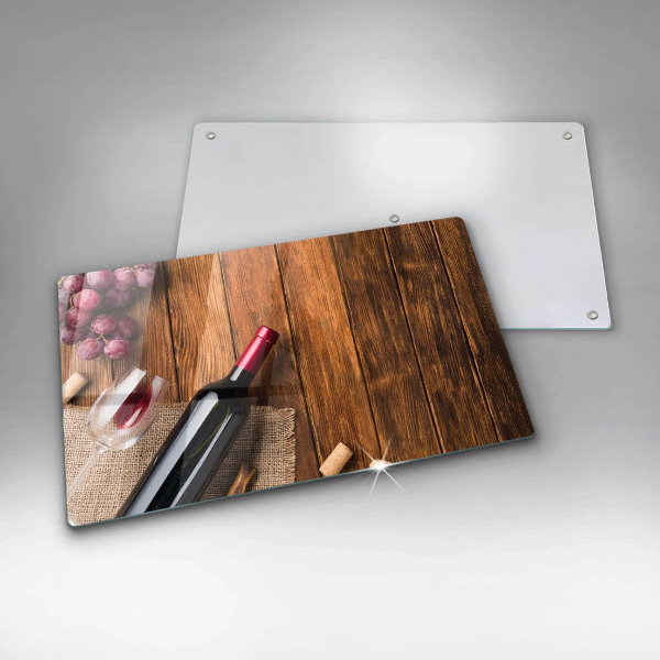 Üveg vágódeszka Egy üveg vörösbor