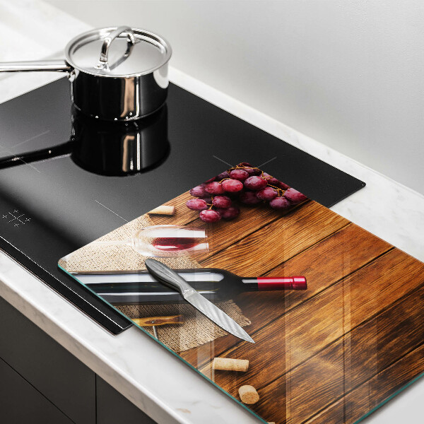 Üveg vágódeszka Egy üveg vörösbor