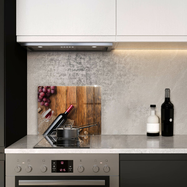 Üveg vágódeszka Egy üveg vörösbor