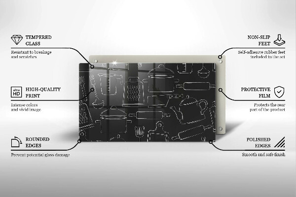 Üveg vágódeszka Rajzfilm konyhai kiegészítők