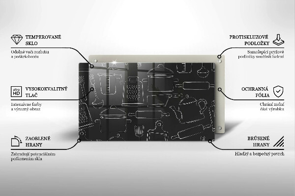 Üveg vágódeszka Rajzfilm konyhai kiegészítők
