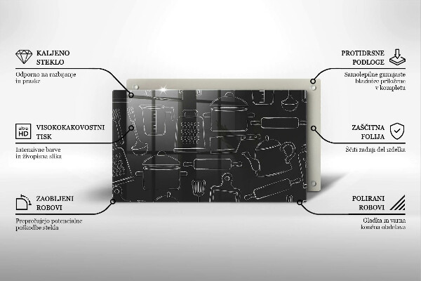 Üveg vágódeszka Rajzfilm konyhai kiegészítők