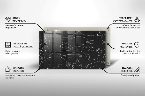 Üveg vágódeszka Rajzfilm konyhai kiegészítők