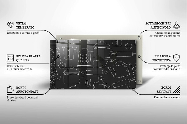 Üveg vágódeszka Rajzfilm konyhai kiegészítők