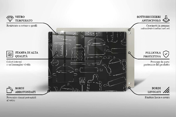 Üveg vágódeszka Rajzfilm konyhai kiegészítők