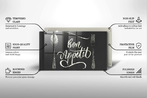 Üveg vágódeszka Bon Appetit