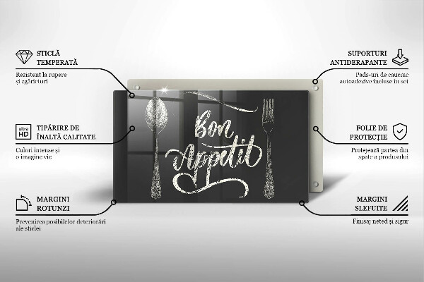 Üveg vágódeszka Bon Appetit