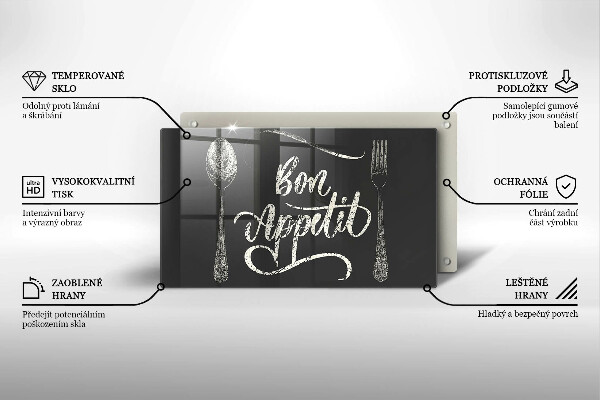 Üveg vágódeszka Bon Appetit