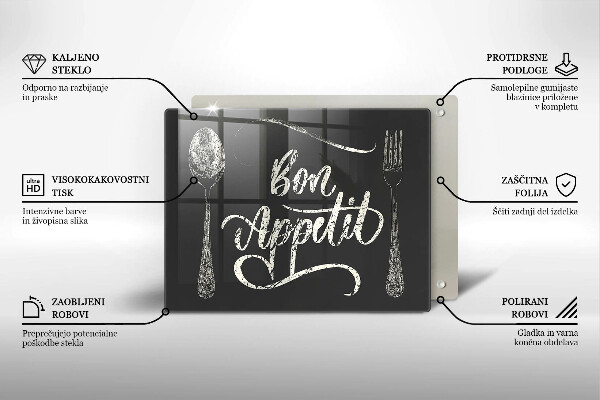 Üveg vágódeszka Bon Appetit