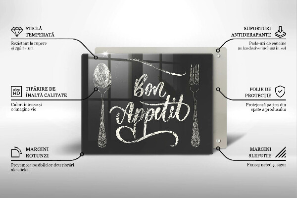Üveg vágódeszka Bon Appetit