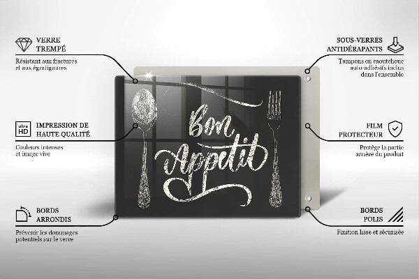 Üveg vágódeszka Bon Appetit