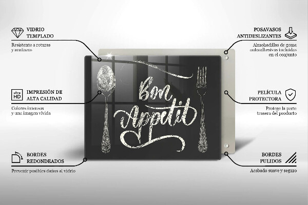 Üveg vágódeszka Bon Appetit