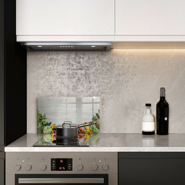 Üveg vágódeszka Zöldségek a táblákon