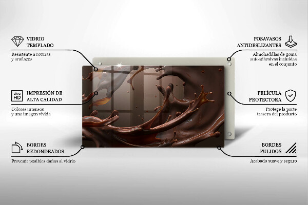 Üveg vágódeszka Folyékony csokoládé