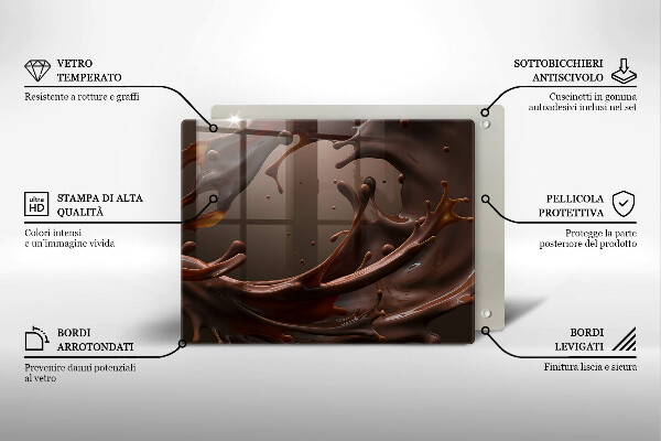 Üveg vágódeszka Folyékony csokoládé