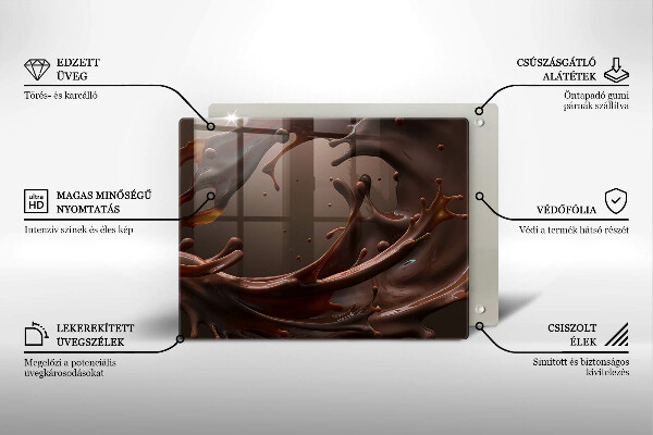 Üveg vágódeszka Folyékony csokoládé