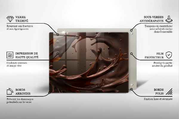 Üveg vágódeszka Folyékony csokoládé