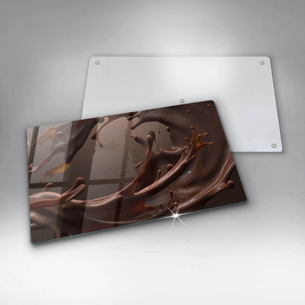 Üveg vágódeszka Folyékony csokoládé
