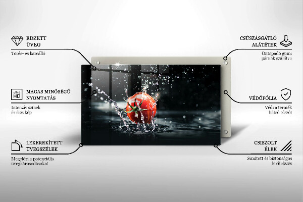 Üveg vágódeszka Paradicsom vízben