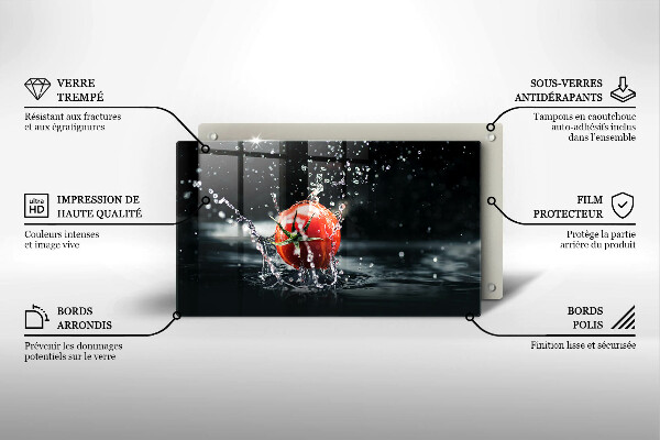 Üveg vágódeszka Paradicsom vízben