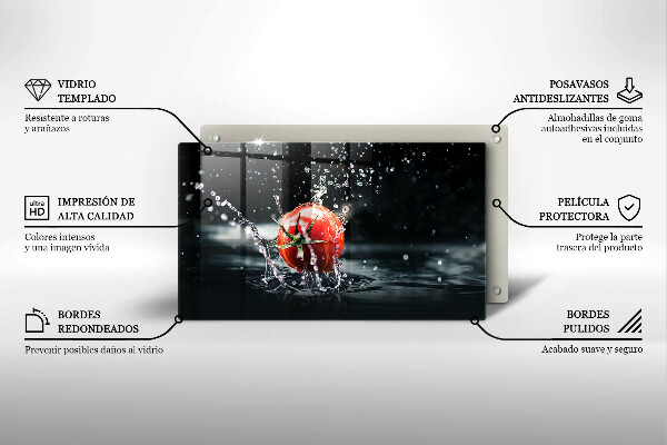 Üveg vágódeszka Paradicsom vízben