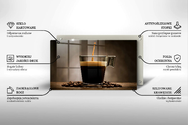 Üveg vágódeszka Üveg és kávébab